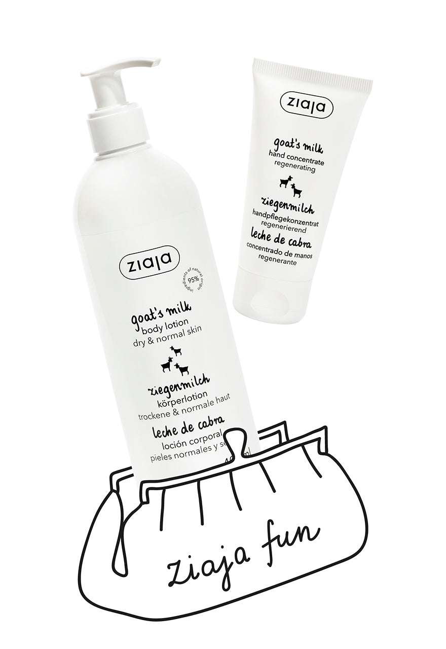 Ziaja Goat’s Milk Moisturising Body Lotion 400Ml + Ziaja Goats Milk Hand Concentrate Regenerating 50Ml