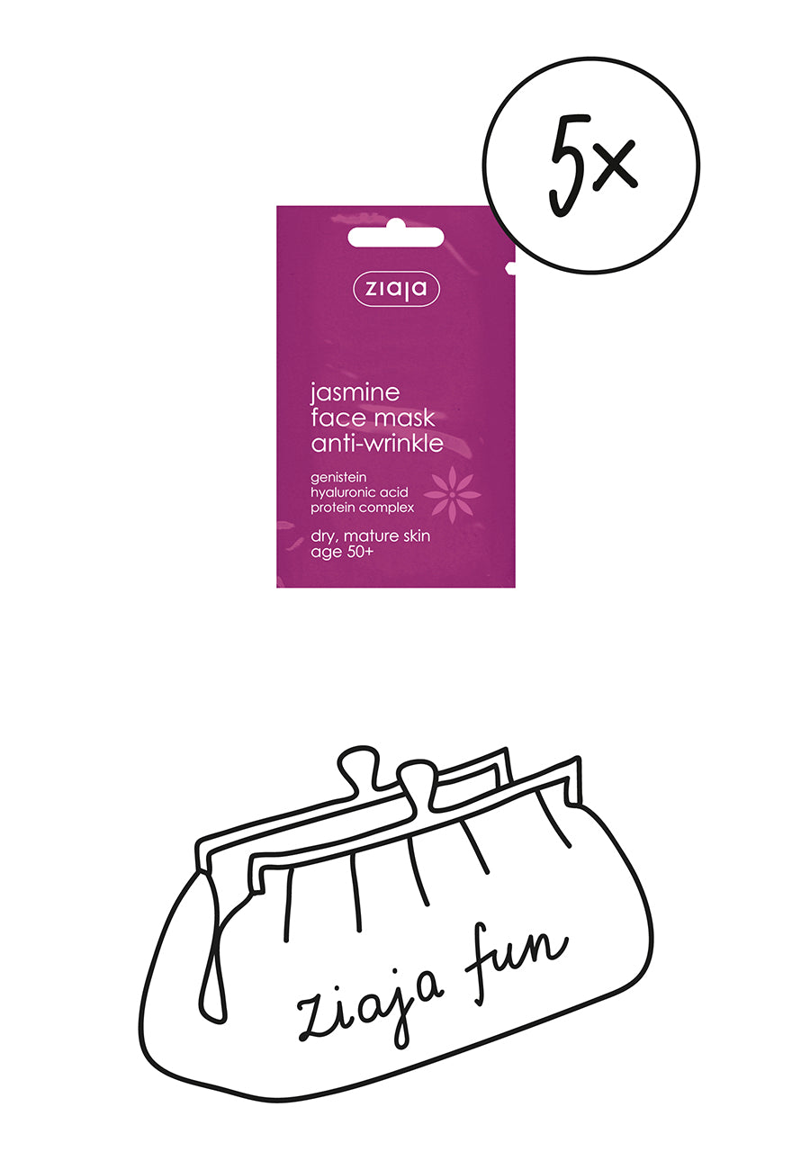 5 x Ziaja Jasmin 50+ Anti-Wrinkle Face Mask 7Ml