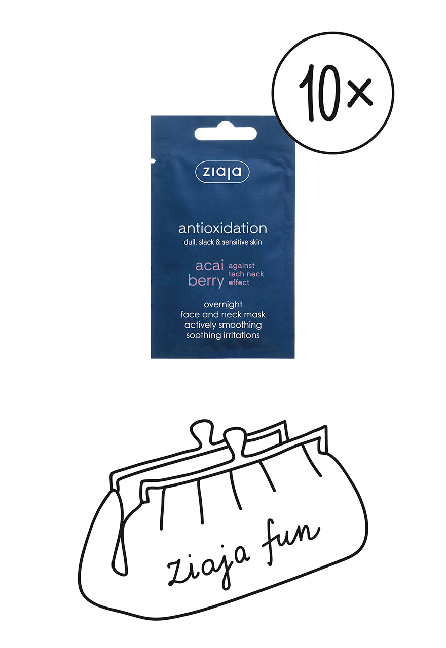 10x Ziaja Acai Berry Overnight Face And Neck Smoothing Mask 7Ml