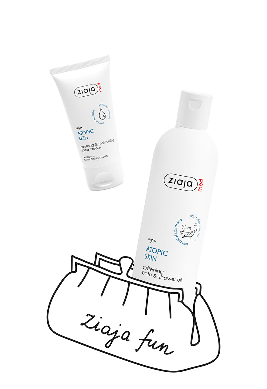 Ziaja skincare products including a tube and bottle on a white background