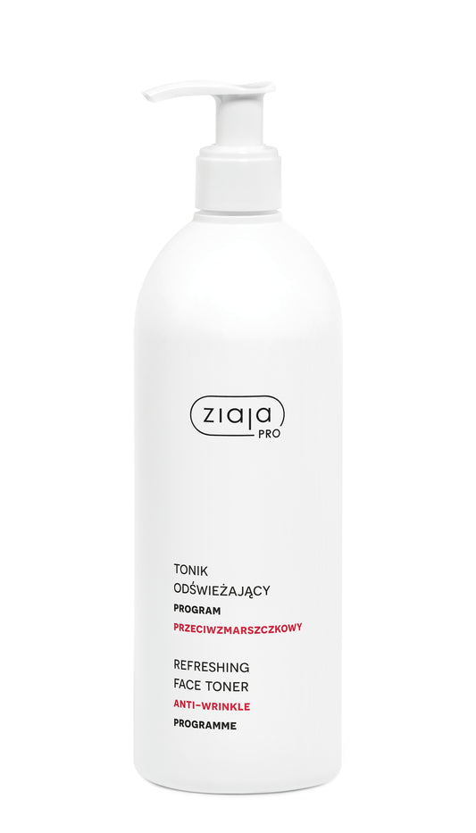 Ziaja refreshing face toner bottle on a white background