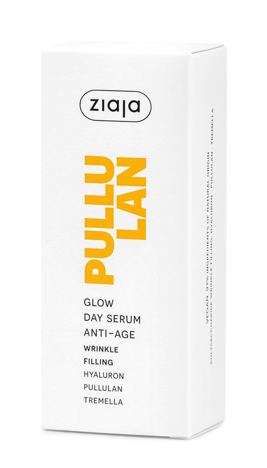 Ziaja Pululan Glow Day Serum packaging on a white background