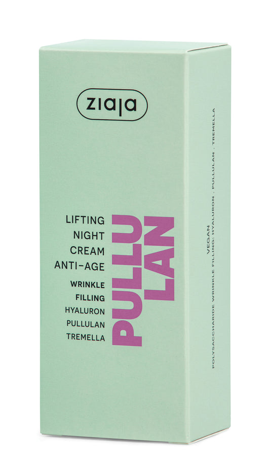 Ziaja Pullulan Lifting Night Cream box on a white background