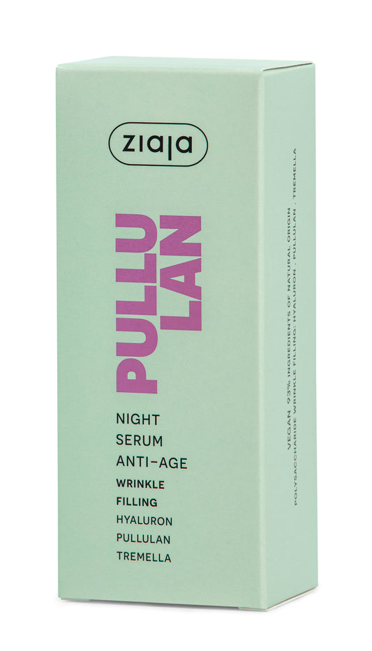 Ziaja Pullulan Night Serum packaging on a white background