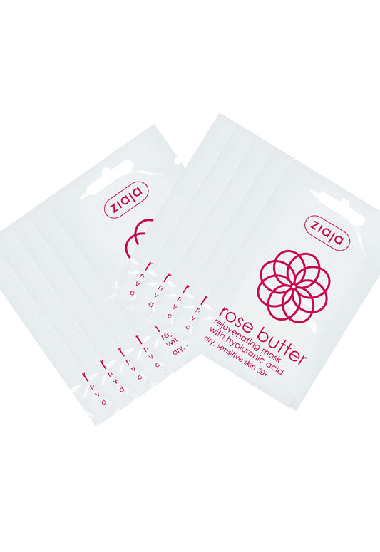 10x Ziaja Rose Butter Rejuvenating Face Mask 7Ml