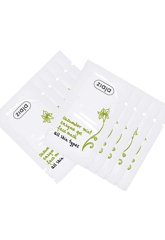 10x Ziaja Cucumber Mint Enzyme Gel Face Mask 7Ml