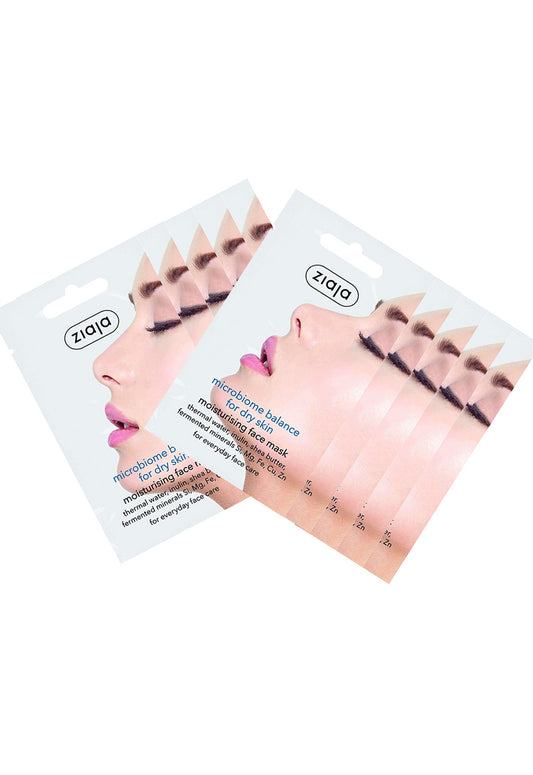 10x Ziaja Refreshing Balance Face Mask For Dry Skin/Sachet  7Ml