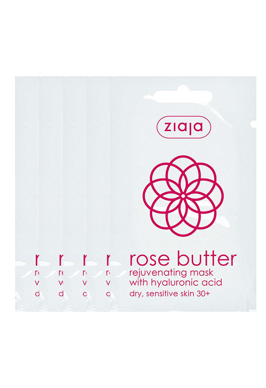 5x Ziaja Rose Butter Rejuvenating Face Mask 7Ml