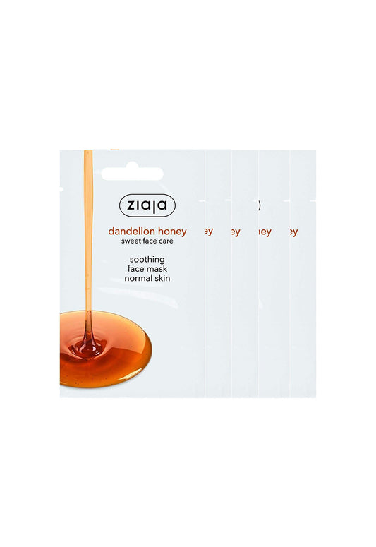 5 x Ziaja Dandelion Honey Face Mask/Sachet 7Ml