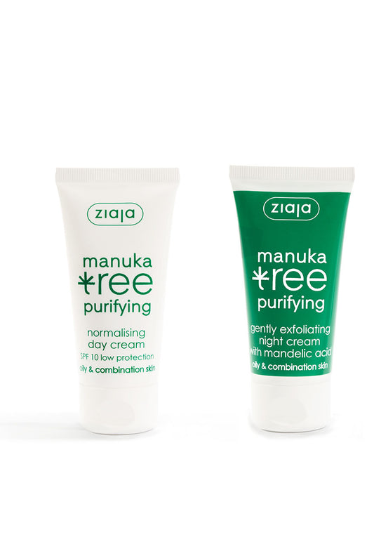 Ziaja Manuka Tree Day Cream 50Ml + Ziaja Manuka Tree Night Cream 50Ml