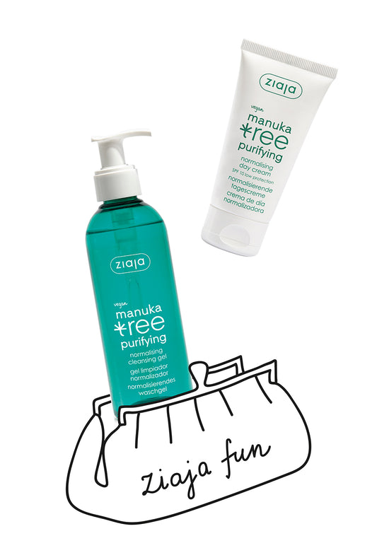 Ziaja Manuka Tree Day Cream 50Ml + Ziaja Manuka Tree Cleansing Gel 200Ml