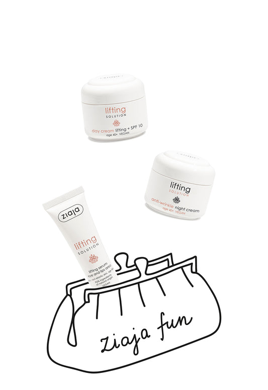 Ziaja Lifting Solution Lifting + UV Day Cream 40+ 50Ml + Ziaja Lifting Solution Anti-Wrinkle Night Cream 40+ 50Ml + Ziaja Lifting Solution Eye and Lip Serum 40+ 30Ml
