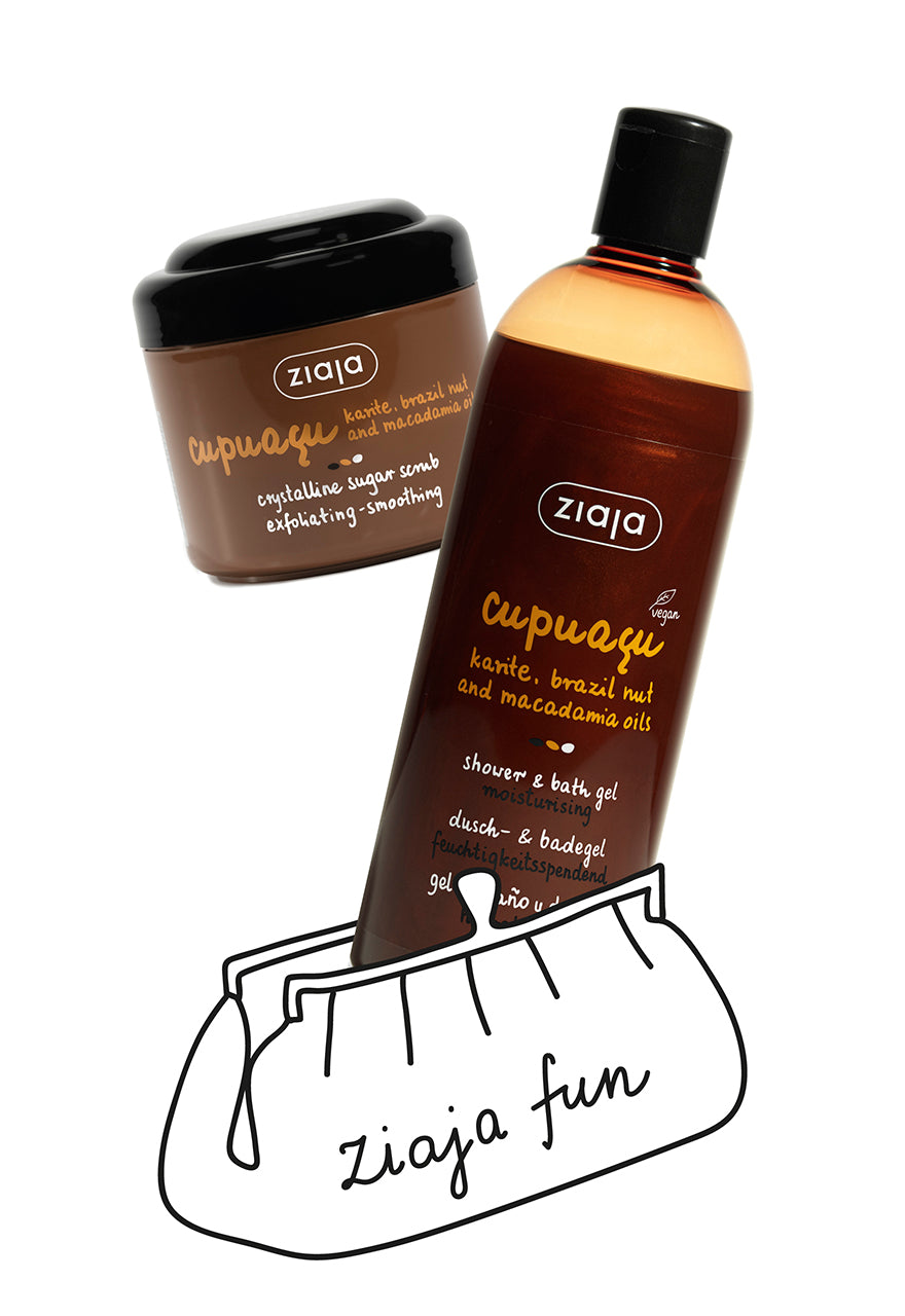 Ziaja Cupuacu Shower And Bath Gel 500ML + Ziaja Cupuacu Crystalline Sugar Scrub 200Ml