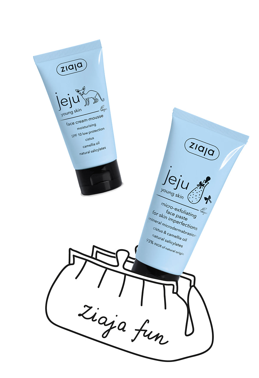 Ziaja Jeju Micro-Exfoliating Face Paste 75Ml + Ziaja Jeju Face Cream-Mousse 50 Ml