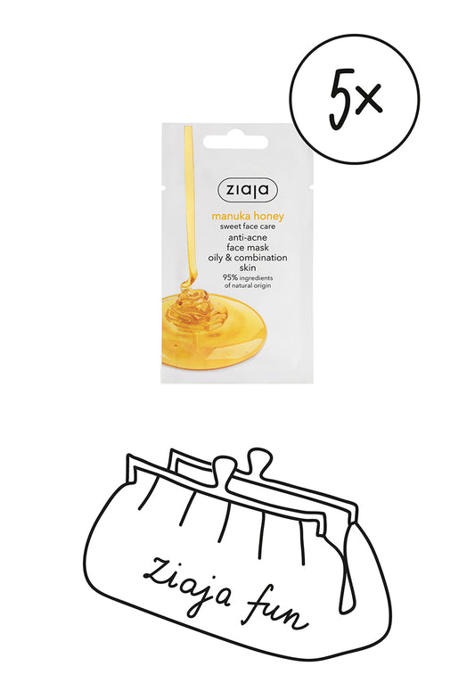 5x Ziaja Manuka Honey Face Mask/Sachet 7Ml