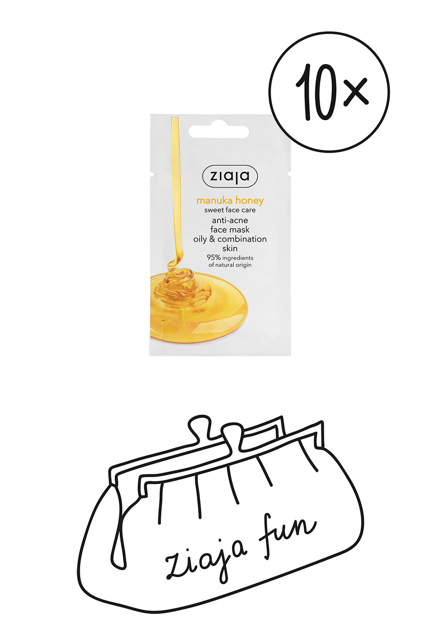 10x Ziaja Manuka Honey Face Mask/Sachet 7Ml
