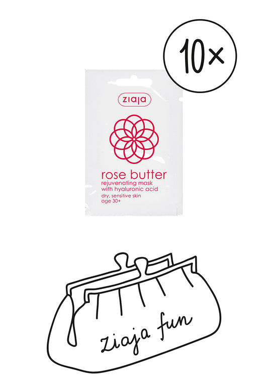 10x Ziaja Rose Butter Rejuvenating Face Mask 7Ml