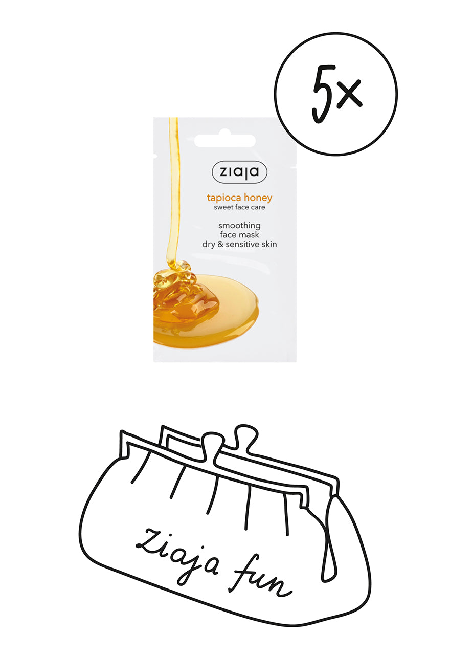 5 x Ziaja Tapioca Honey Face Mask/Sachet 7Ml
