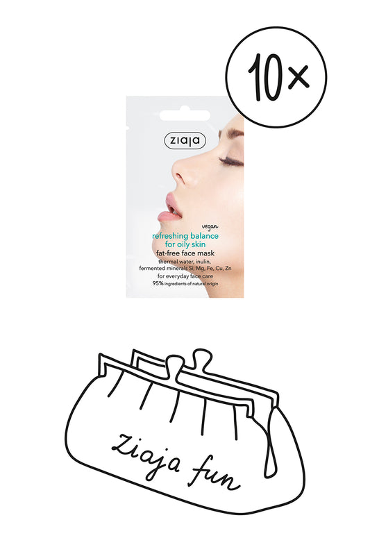 ZiajaFun face mask packaging with a face illustration on a white background