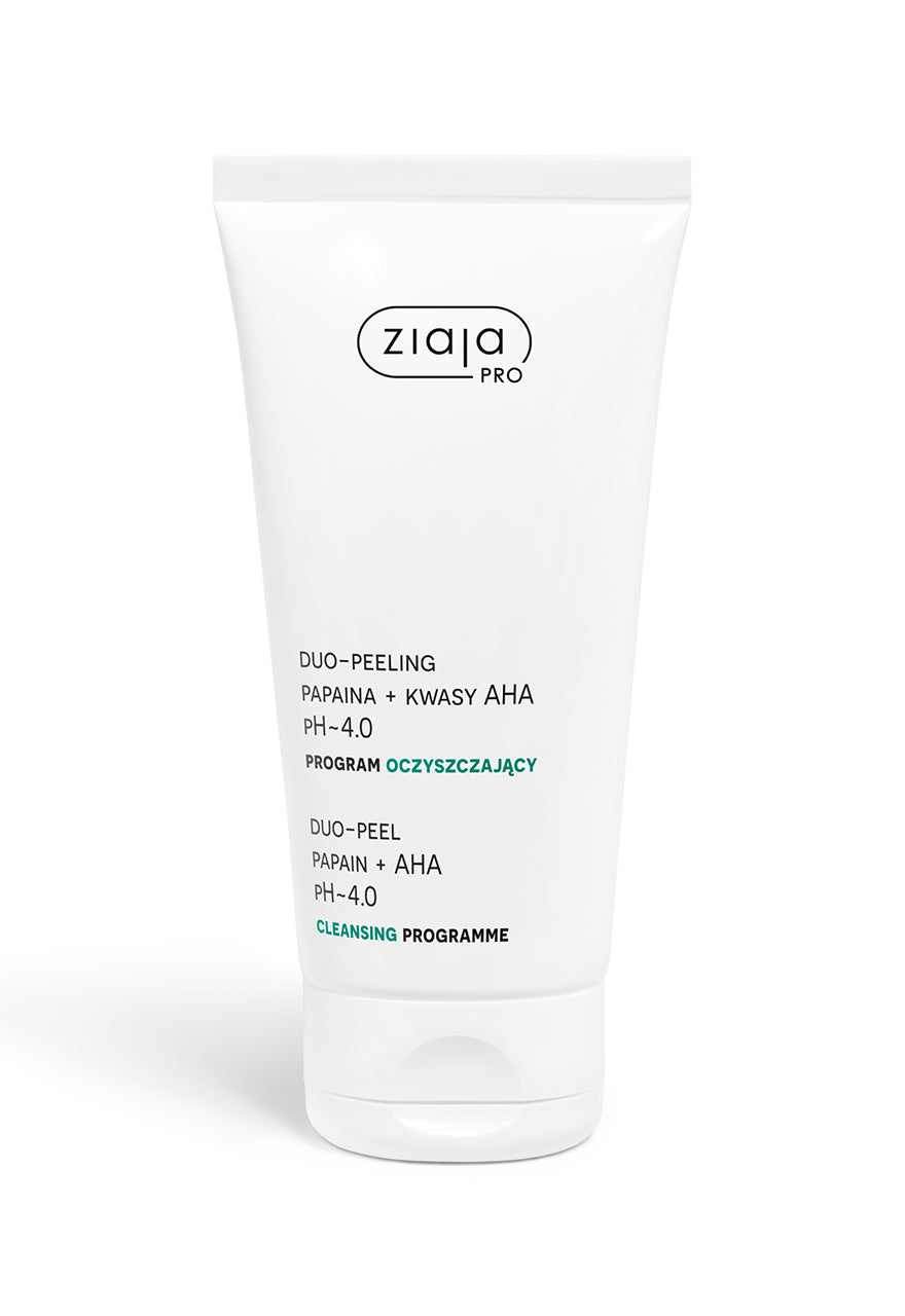 Ziaja Pro duo-peel papain and AHA exfoliating mask – Cleansing Programme on a white background
