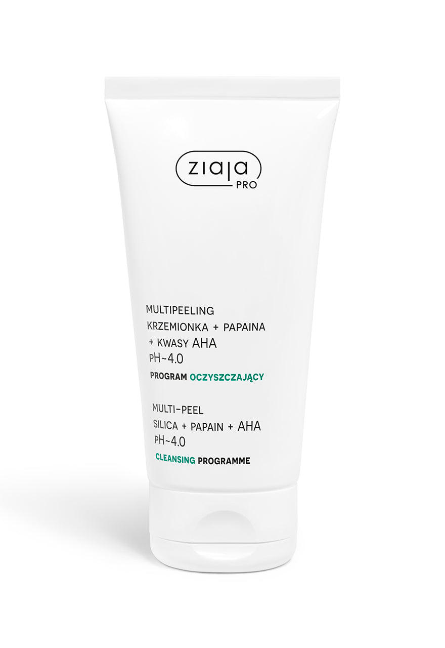 Ziaja Pro multi-peel silica papain AHA exfoliating mask – Cleansing Programme on a white background