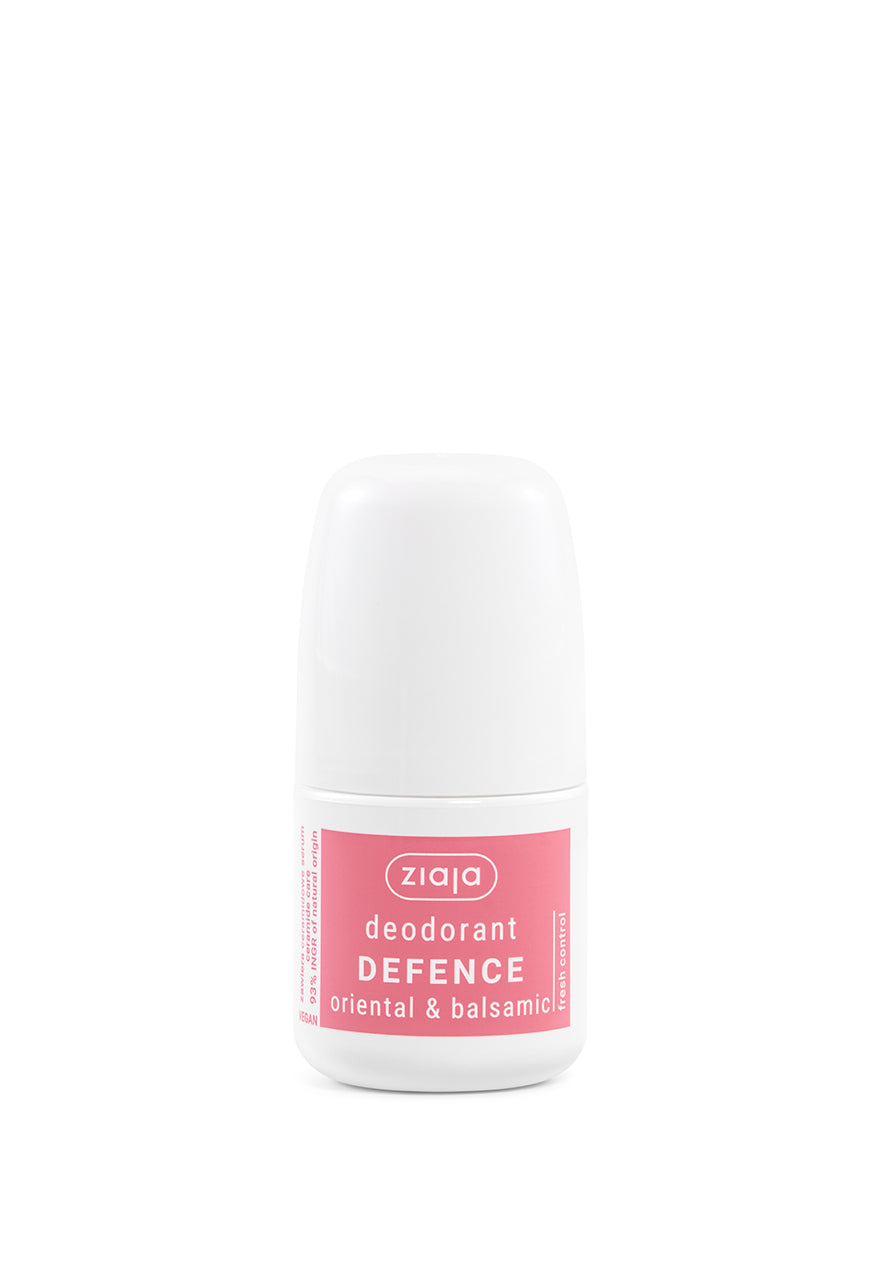 Ziaja Defence deodorant bottle on a white background