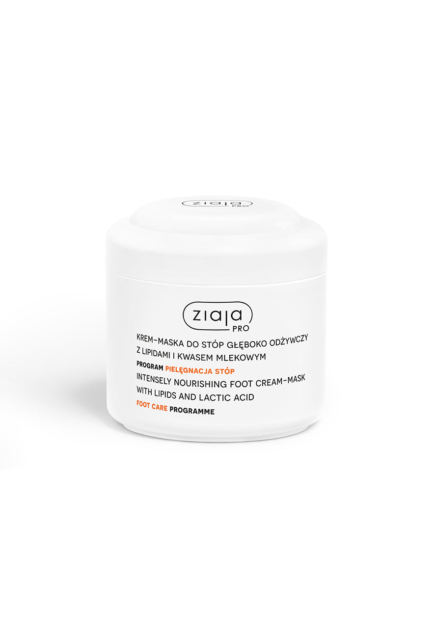 Ziaja Pro intensively nourishing foot cream-mask with lipids and lactic acid – Foot Care Programme on a white background