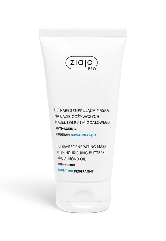 Ziaja Pro Ultra-Regenerating Mask with nourishing butters and almond oil – Hydrating Programme on a white background