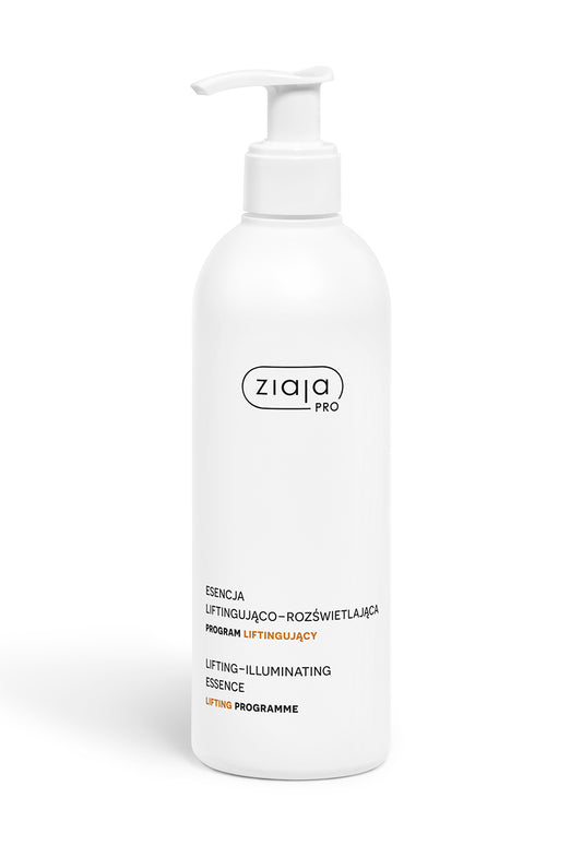 Ziaja Pro lifting-illuminating essence – lifting programme on a white background