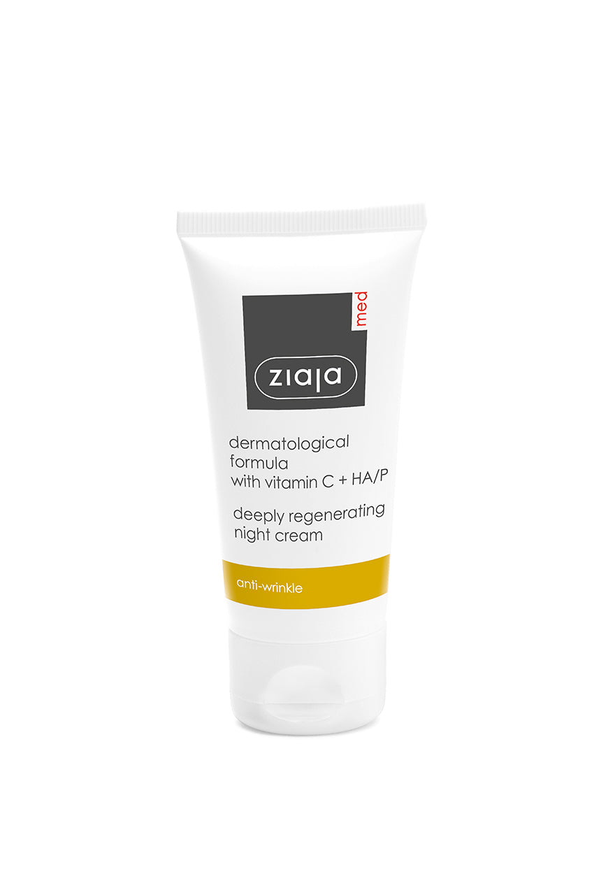 Ziaja Med vitamin C deep regenerating night cream on a white background