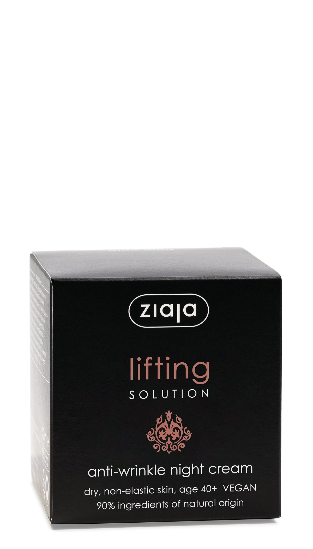 Ziaja lifting solution anti-wrinkle night cream packaging on a white background