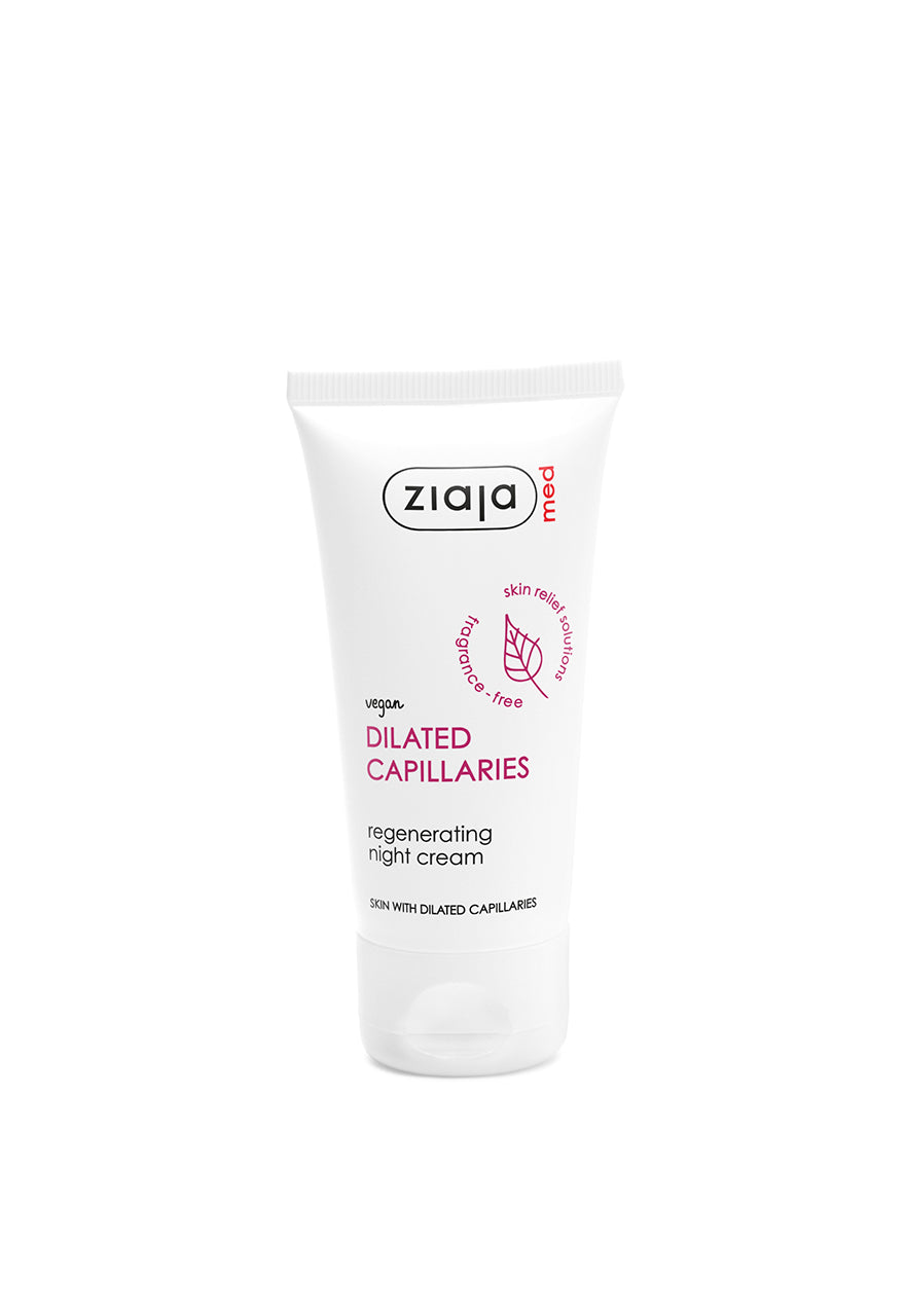 Ziaja Med Dilated Capillaries Regenerating Night Cream for sensitive skin with broken capillaries redness calming overnight treatment