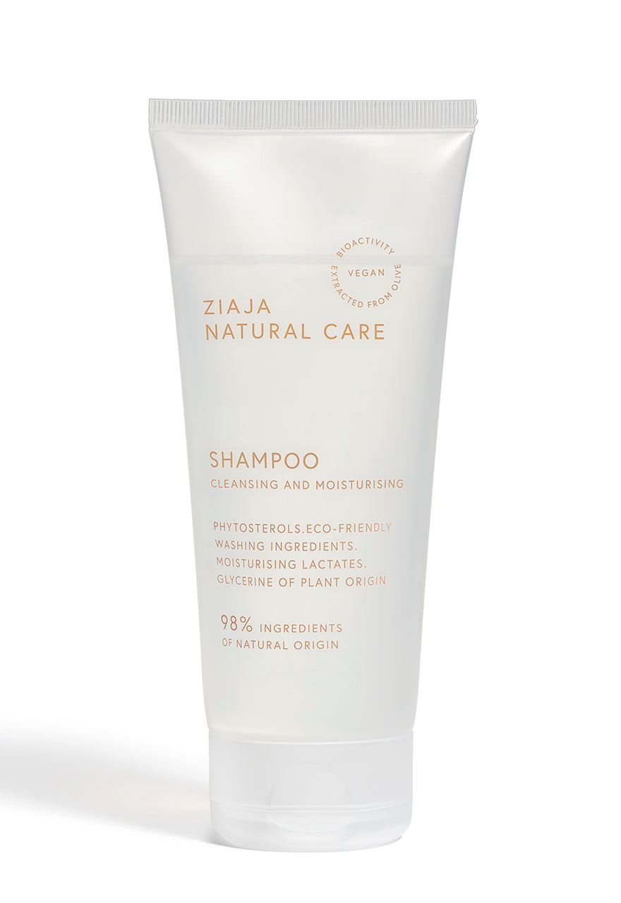 Ziaja Natural Care shampoo tube on a white background