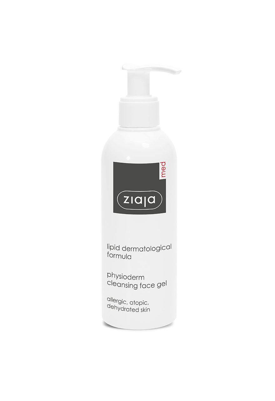 A pump bottle of Ziaja Med Lipid Physioderm Cleansing Gel 200ml.