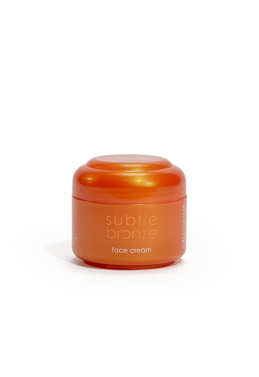 A jar of Ziaja Subtle Bronze Face Cream against a white background.