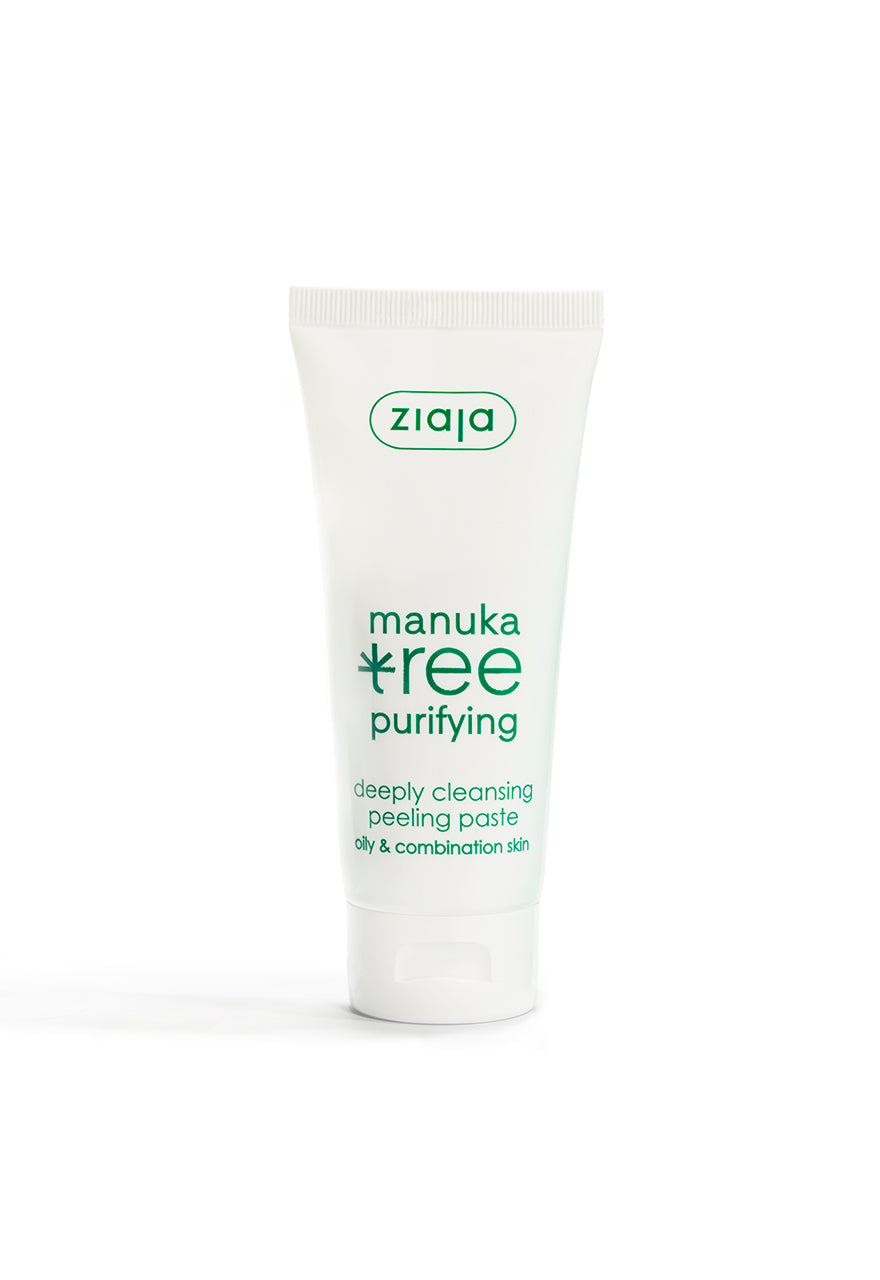 Tube of Ziaja Manuka Tree Peeling Paste against a white background.