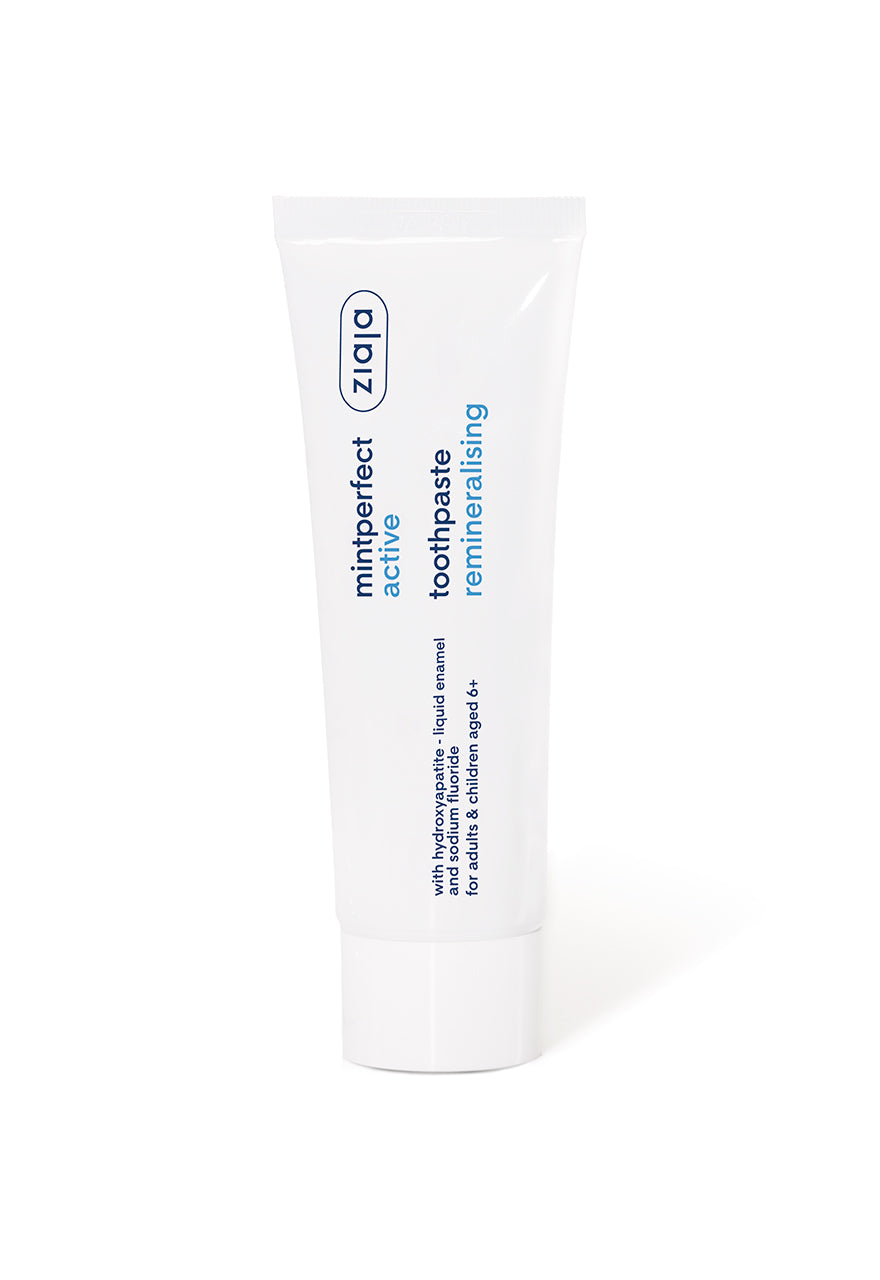 Tube of Ziaja Mintperfect Active Remineralising Toothpaste 75ml with packaging.