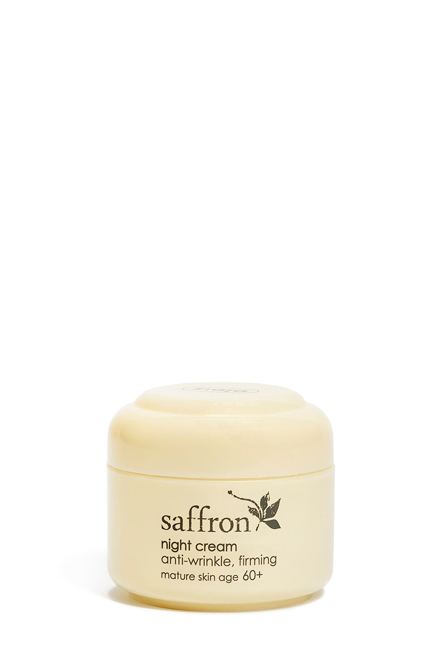 A jar of Ziaja Saffron Night Cream with the label showing the product name and 'niazyn' brand logo.