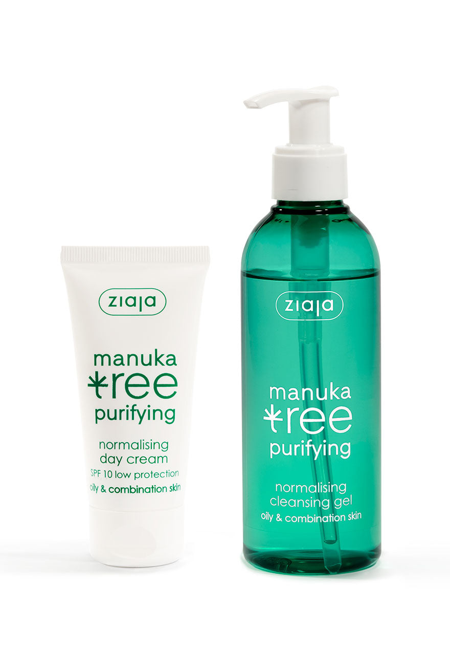 Ziaja Manuka Tree Day Cream 50Ml + Ziaja Manuka Tree Cleansing Gel 200Ml